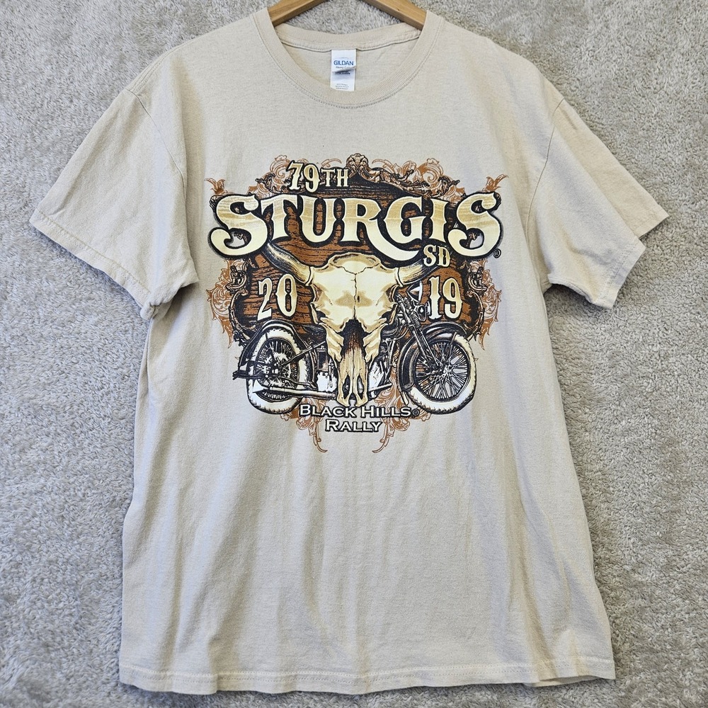 Sturgis‎ Mens L Large T-shirt Black Hills Motorcycle Rally 79th Anniversary 2019